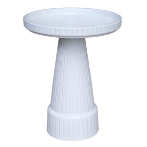 Gabbi Fluted Birdbath - White - Pedestal Only