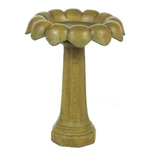 Octagon/Sunflower Birdbath – Buff – Small