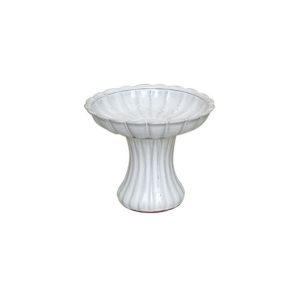 Blossom Birdbath – White – 10″