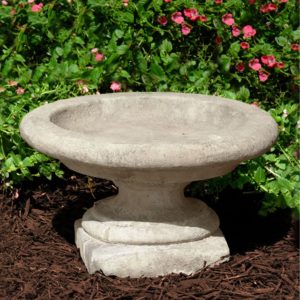 Camelot Birdbath – Aged Stone – 9″