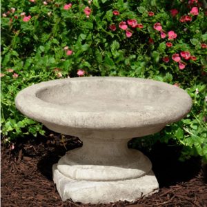 Camelot Birdbath - Unique Stone - Aged Stone - 9" x 15"