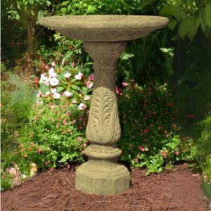 Florentine Birdbath – Aged Stone – 33″