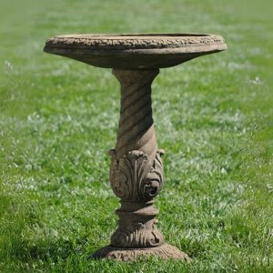 Gilded Age Birdbath – Aged Stone – 31″