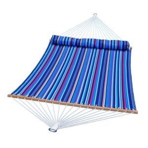 Quilted Hammock with Matching Pillow - Multi Stripe - 13ft