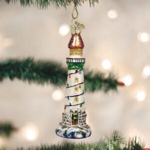 Holiday Lighthouse Glass Ornament - Old World Christmas