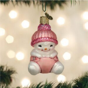 Snow Baby Girl Glass Ornament