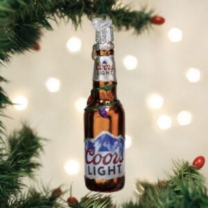 Holiday Coors Light Bottle Glass Ornament - Old World Christmas