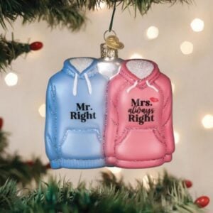 Mr. & Mrs. Hoodies Glass Ornament - Old World Christmas
