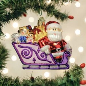 Santa And Friends Glass Ornament - Old World Christmas