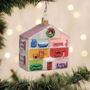Lovely Doll House Glass Ornament