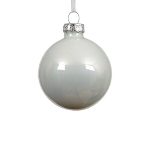 Glass Bauble – Winter White – 5.91″