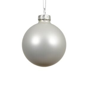 Glass Bauble - Matte Winter White - 3.94"