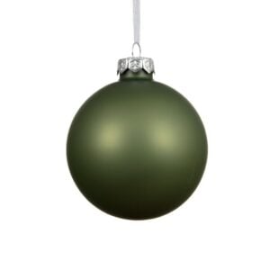 Glass Bauble - Matte Rosemary Green - 3.94"