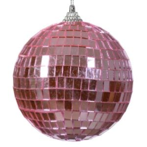 Pink Mirror Disco Ball Ornament – 3.94″
