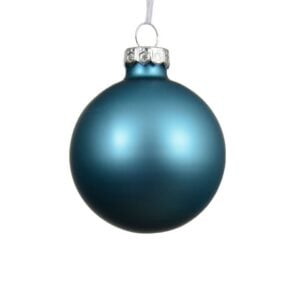 Glass Bauble - Matte Folk Blue - 5.91"