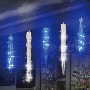 216 LED Icicle Lights - Blue & White/White