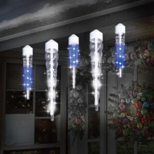 360 Jumbo LED Icicle Lights – Blue & Pure White/White