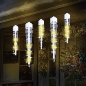 360 Jumbo LED Icicle Lights – Warm White/White