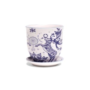 Liberte Pot With Saucer - Chive - Stag - 3.25"