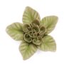 Maiden Lotus Ceramic Flower - Chive - Green Peridot - 4.3" x 2"