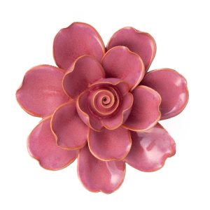 Tahitian Gardenia Ceramic Flower - Chive - Blush Pink - 4.53" x 1.97"