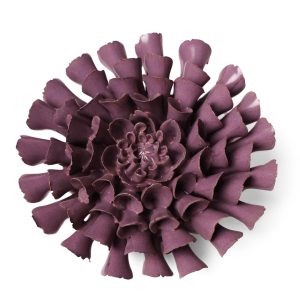 Cornel Dahlia Ceramic Flower - Chive - Violet Blue - 5.5" x 2.5"