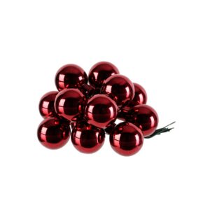 12 Glass Bauble Bunch - Oxblood - 1"