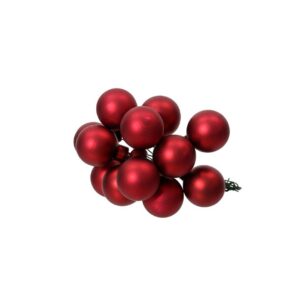 12 Glass Bauble Bunch - Matte Oxblood - 1"