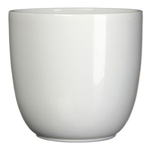 Tusca Round Planter – Gloss White – 6.75″