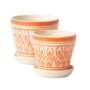 Saucelle Petits Pot with Attached Saucer – Orange – 6″
