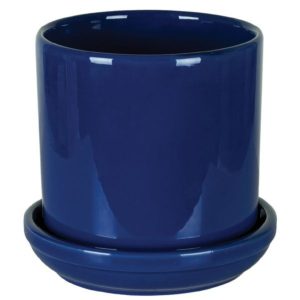 Planter with Saucer – Cobalt Blue – 4.75″