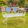 Mosaic Tile Bench with Iron Frame – Cape May
