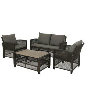 Alicante Seating Set – Black – 4 Piece