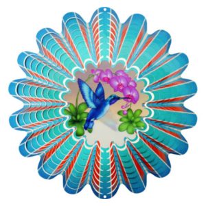 Wind Spinner – Spinfinity – Animated Blue Hummingbird – 12″