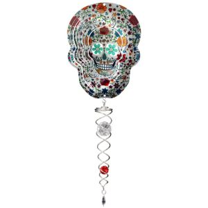 Mini Wind Spinner – Spinfinity – Sugar Skull – 14″