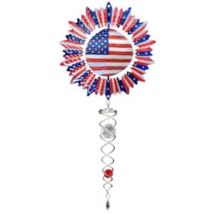 Mini Wind Spinner – Spinfinity – Spiral US Flag – 14″