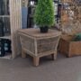 Teak & Wicker Side Table – 23.5″