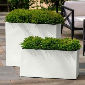 Main Street Tall Planter – Campania – Chalk – 31.5″