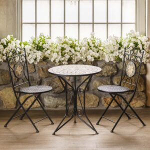 Mosaic Bistro Set of 3 – Black/Natural