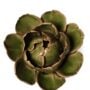 Peony Ceramic Flower – Chive – Green – 3″ x 1.5″