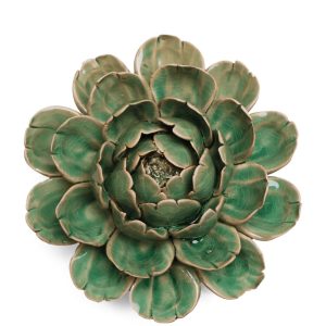 Peony Ceramic Flower – Chive – Mint – 6.5″ x 2.7″