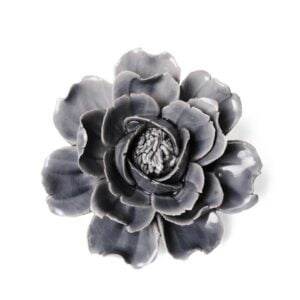 Rose Ceramic Flower – Chive – Grey – 3.75″ x 1.75″
