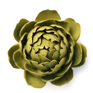 Queen Protea Ceramic Flower – Chive – Chartreuse – 4″ x 2.75″