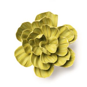 Primrose Ceramic Flower – Chive – Chartruese – 3.25″ x 2.75″