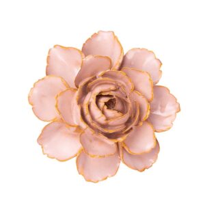 Camellia Ceramic Flower- Chive – Rose Pink – 5.51″ x 2.36″