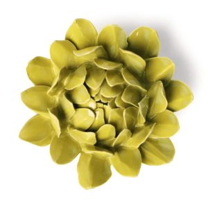 Sugarbush Protea Ceramic Flower – Chive – Chartreuse – 3.75″ x 2″