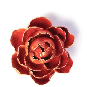 Peony Ceramic Flower – Chive – Orange Yellow – 3.25″ x 2″