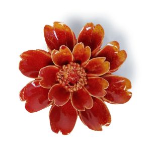 Paris Daisy Ceramic Flower – Chive – Orange Yellow – 4.25″ x 1.75″