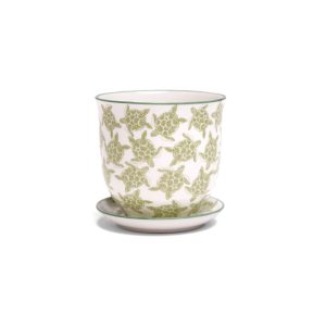 Liberte Pot With Saucer - Chive - Turtle - 3.25"