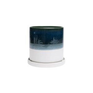 Minute Pot With Saucer - Chive - Green-Blue - 3"